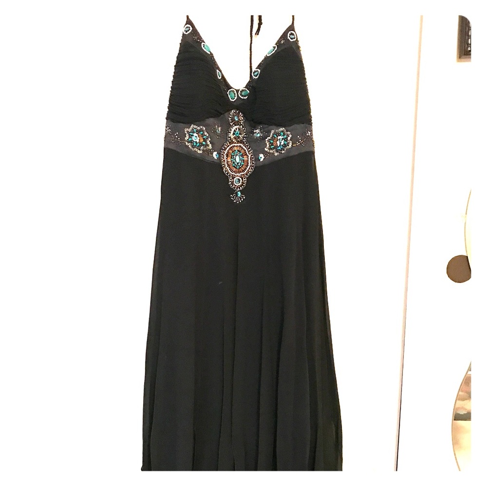 Black halter top dress